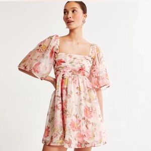 Abercrombie & Fitch Emerson mini dress in a pink and green floral print